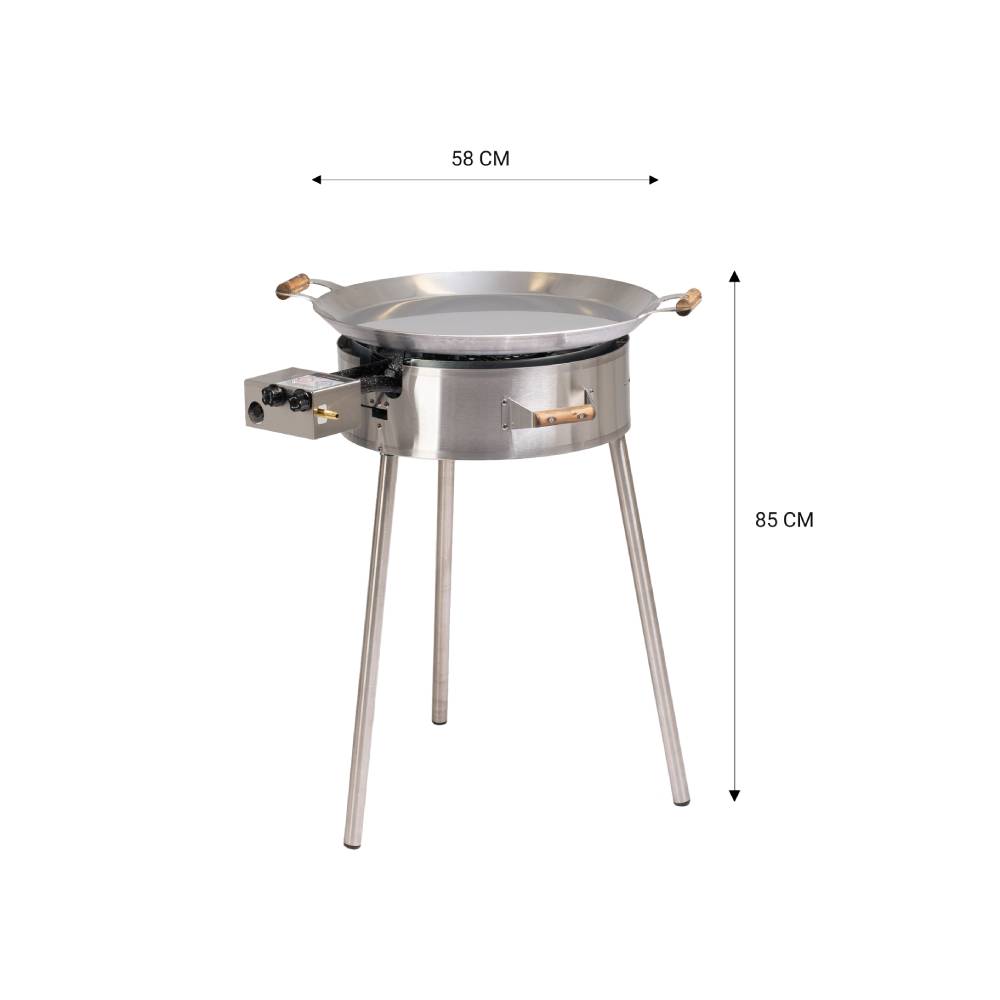 GrillSymbol Paella Cooking Set PRO-580 inox, ø 58 cm