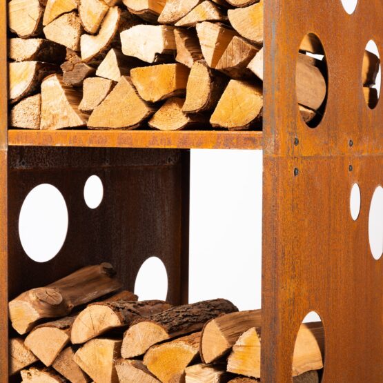 GrillSymbol Holzlager aus Cortenstahl WoodStock XL 60*74*170 cm