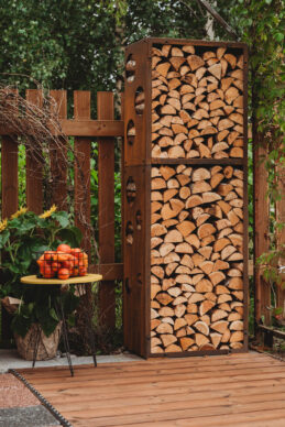 GrillSymbol Corten Steel Firewood Rack WoodStock-L 60*37*170 cm