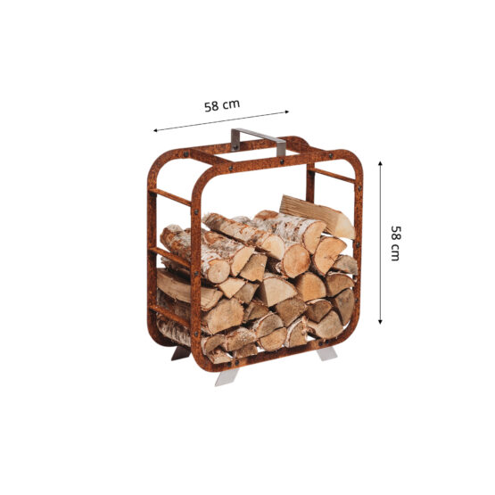 GrillSymbol Corten Steel Firewood Basket Leo 58*58 cm
