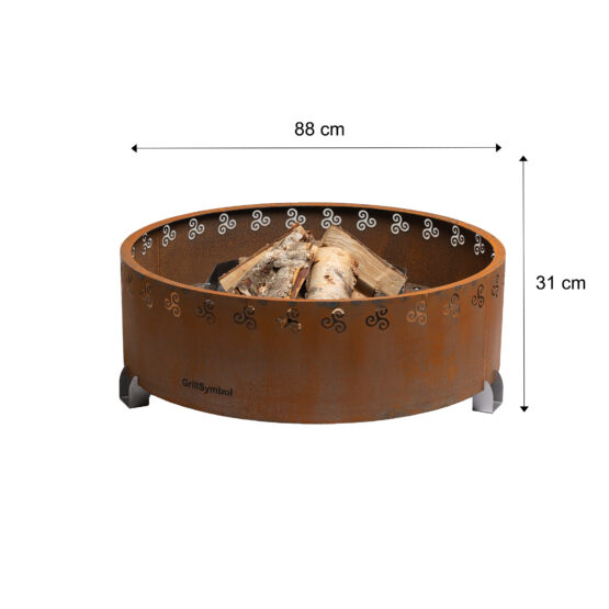 GrillSymbol Cor-Ten Steel Fire Pit Legend